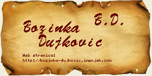 Božinka Dujković vizit kartica
